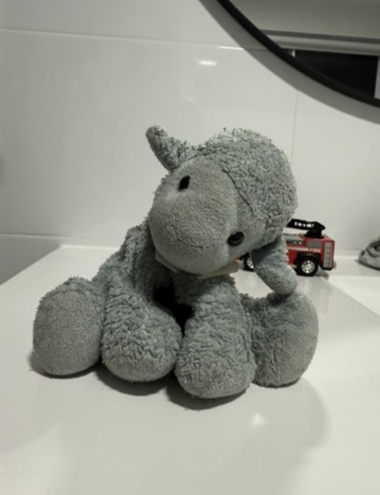 Lost faded blue lamb plushie in Sydney