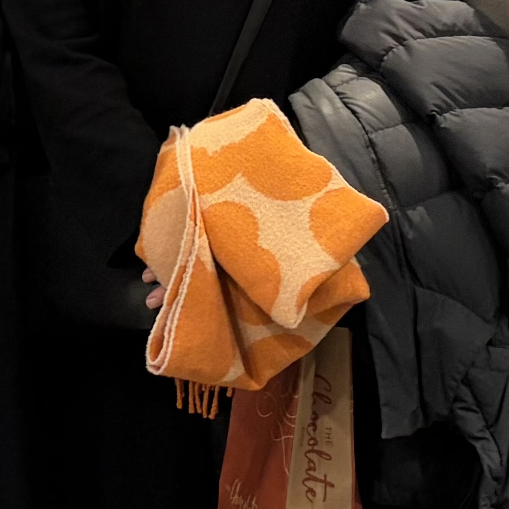 Orange wool scarf