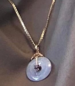 Lost 18K Gold Lavender Jadeite & Diamond Necklace Sydney