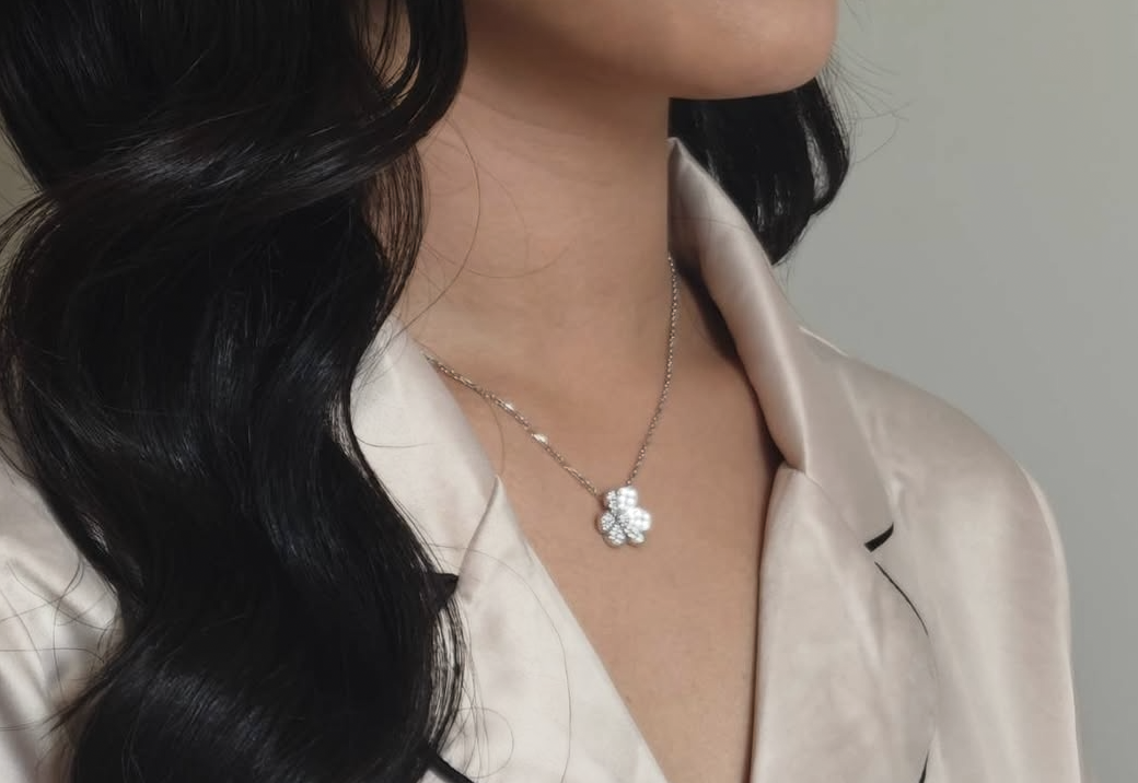 Lost Petal Diamond Silver Necklace Sydney