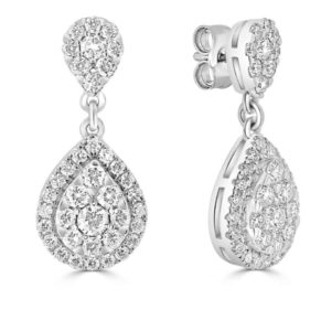 Lost White gold pear shaped diamond drop earring Sydney